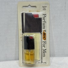 Vintage 1989 Bic Parfume For Men France 1/4 oz Perfume Sealed NOS Black Cap picture