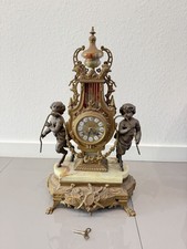 Marvelous Vintage Franz Hermle Clock In Italian Imperial Marble Brevettato Brass picture