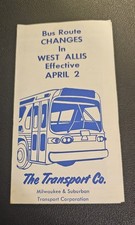 1972 Milwaukee WI Bus Schedule and Route Map West Allis Changes picture