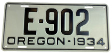 Vintage 1934 Oregon Repainted Auto License Plate E-902 Garage Pub Wall Decor picture