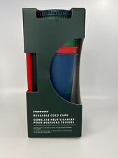 2021 Starbucks Holiday Christmas Winter Reusable Cold Cups 5pk w/Straws Lids picture