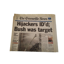 VTG The Greenville News Sept 13 2001 Newspaper 9/11 Terror Attacks Bush Was Targ picture