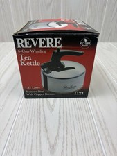 VTG Revere Ware Stainless Steel 6 Cup Whistling Tea Kettle 1121 Copper Bottom picture