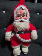 Vintage 1970’s Christmas RUSHTON Santa Claus Plush & Rubber USA picture
