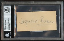 Jacqueline Susann d1974 signed autograph 2x3.5 Cut American Novelist Actress BAS picture