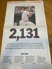 Cal Ripken Washington Post Commemorative Section Of 2,131 Games Newspaper 9-6-95 picture