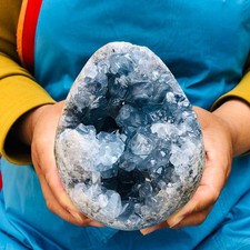 5 LB Large Natural Celestite Geode Crystal Cluster Healing Specimen 4533 picture