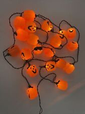 Vintage Halloween 20 Pumpkin Jack O Lantern Blow Mold Indoor String Lights picture