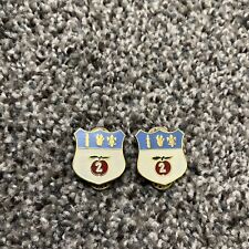 Vtg Pair Of 2 WW2 US Army Military 105th Infantry Regiment DUI DI Crest Pin P23 picture