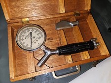 Vintage Akron Brass Pitot Gauge Kit • Jas P Marsh Skokie • USAF • Wood Box picture