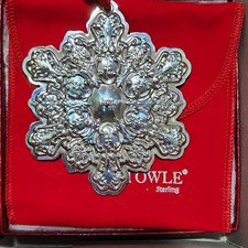 1991 Towle Old Master Sterling Silver Snowflake Ornament Complete with Box