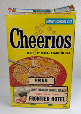Vintage 1957 Cheerios Cereal Box Lone Ranger Movie Ranch Cutout Wild West Town picture