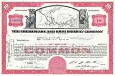 Chesapeake and Ohio Railway Co. - Very Rare Stock Certificate - Railroad Stocks picture