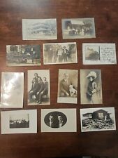 Antique Real Photo Postcard RPPC Lot Of 12 Man w/ Dog Woman Horse Railroad MORE picture