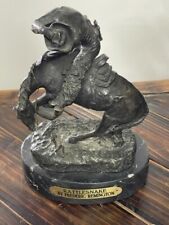 Frederic Remington Bronze Western Rattlesnake Sculpture 10” Tall Cowboy picture