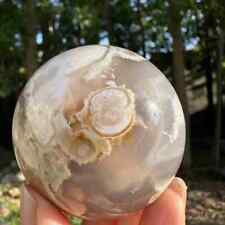 265g Natural Sakura Agate Quartz Sphere Crystal Ball Reiki Healing Decor picture