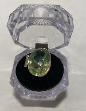 14k Gold Ladies Ring Vaseline/Uranium Glass Stone, Size 8.5 Unique Collectible picture