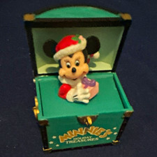 Vintage 1994 Enesco Disney Wood Trinket Box Green Minnie’s Treasures picture