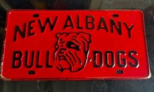 Vintage New Albany high School bulldogs New Albany IN  Metal License Plate picture