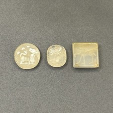 3 Ancient Near Eastern Agate Stone Intaglio Seal Lot picture