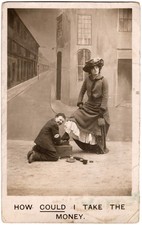 Vintage 1906 RPPC unused Bamforth Life Model Series How Could I Take The Money picture