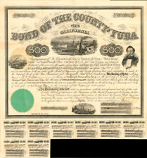 Bond of the County of Yuba - $500 (Uncanceled) - Railroad Bonds picture