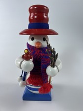 Vintage Steinbach Snowman Nutcracker S1714 Germany 10” Bird Broom Original Box picture