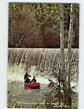 Postcard Falls Lake Trees Canoe Landscape Scenery picture