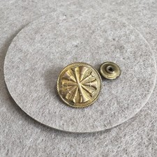 Vintage Smith & Warren Brass Tone Fire Chief Collar Insignia Badge Pin picture