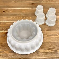 Vintage 5 Piece Tupperware Jello Mold Ice Ring Speckled Gray picture