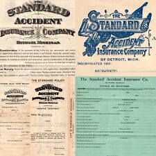 1909 Detroit Standard Accident Insurance Industrial Policy La Porte City Farm 5Q picture