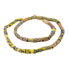 Antique Venetian Millefiori African Trade Beads #20673 10mm Ghana Multicolor picture