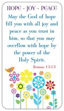 15 Christian Prayer Cards - HOPE JOY PEACE - Bible Scripture Verse Romans 15:13 picture