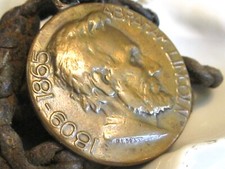ABRAHAM LINCOLN BL PRATT WATCH FOB MEDALLION TOKEN ILLINOIS WATCH COMPANY STRAP picture