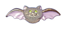Russ PIN Halloween Vintage BAT Gray & Purple 1980s Holiday Brooch picture