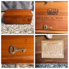 LANE Cedar Chest Jewelry Trinket Box Salesman Sample Furniture Butler PA W/ Key picture