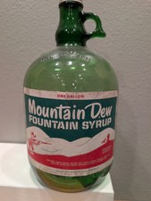 MOUNTAIN DEW SODA FOUNTAIN SYRUP PAPER LABEL 1 GALLON JUG GREEN GLASS HILLBILLY picture