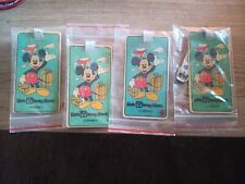 4 Vintage Walt Disney World Mickey Mouse Luggage Tag Blue Made In Japan picture