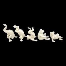 VTG Fitz & Floyd Tumbling Frogs Complete Set of 5 1982 Japan Ceramic Figurines picture