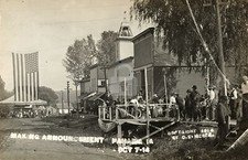 Making announcement, Panama, IA, 1914  RPPC Photo Postcard Copy picture