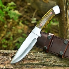 Handmade D2 Custom Brown Pine CONE Hunting Skinner Camping Sport EDC Knife picture