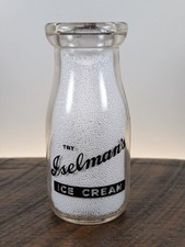 Half Pint Iselman Dairy Ice Cream LaPorte La Porte IN IND INDIANA Milk Bottle picture