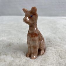 Vintage Small Stone Carved Cat Figurine  picture
