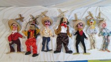 Marionette Puppets Mexican Folk Art & Pinocchio Lot picture