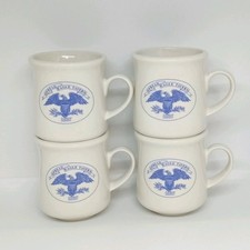Set of 4 ~ SPREAD EAGLE TAVERN 1837 Mug Restaurant Ware Hall China Hanoverton OH picture