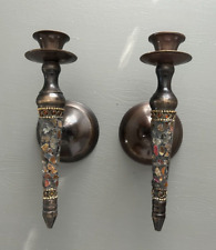Vintage Religious Wall Mount Candle Holders set of 2 picture