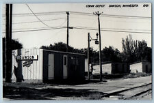 Dawson Minnesota MN Postcard C&NW Depot Station c1940's Unposted RPPC Photo picture