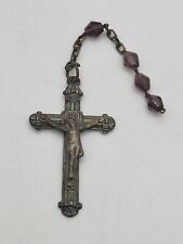 Antique Sterling Silver Roasary Charm Crucifix picture