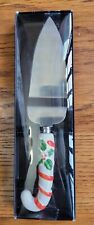 Lillian Vernon Candy Cane Handle Cake Pie Server Slicer Vintage Christmas READ picture