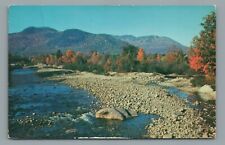Saco River at Bartlett, New Hampshire River and Mountain View Postcard c1957 picture